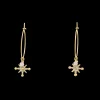 Boucles d'oreilles Créoles Femme AUSTRALE Acier Doré Perles Roses