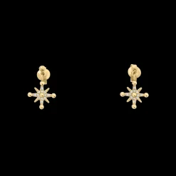 Boucles d'oreilles Puces Femme PERSEA Acier Doré Cristaux