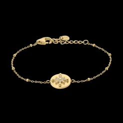 Bracelet Chaîne Femme PERSEA Acier Doré Cristaux