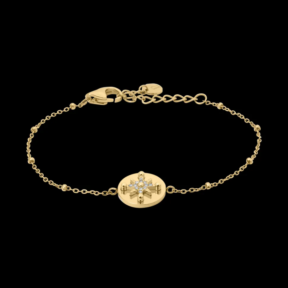 Bracelet Chaîne Femme PERSEA Acier Doré Cristaux