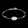 Bracelet Chaîne Femme TALLIA Acier Argenté Nacre Blanche