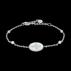 Bracelet Chaîne Femme TALLIA Acier Argenté Nacre Blanche