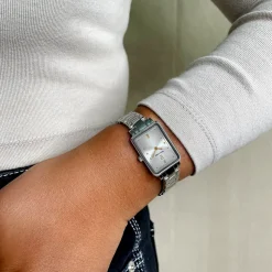 Coffret Femme ARIANE Cadran Argenté Bracelet Acier Argenté