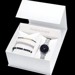 Coffret Femme CHOUQUETTE Argenté Cadran Bleu Bracelet Acier Argenté 12 MM