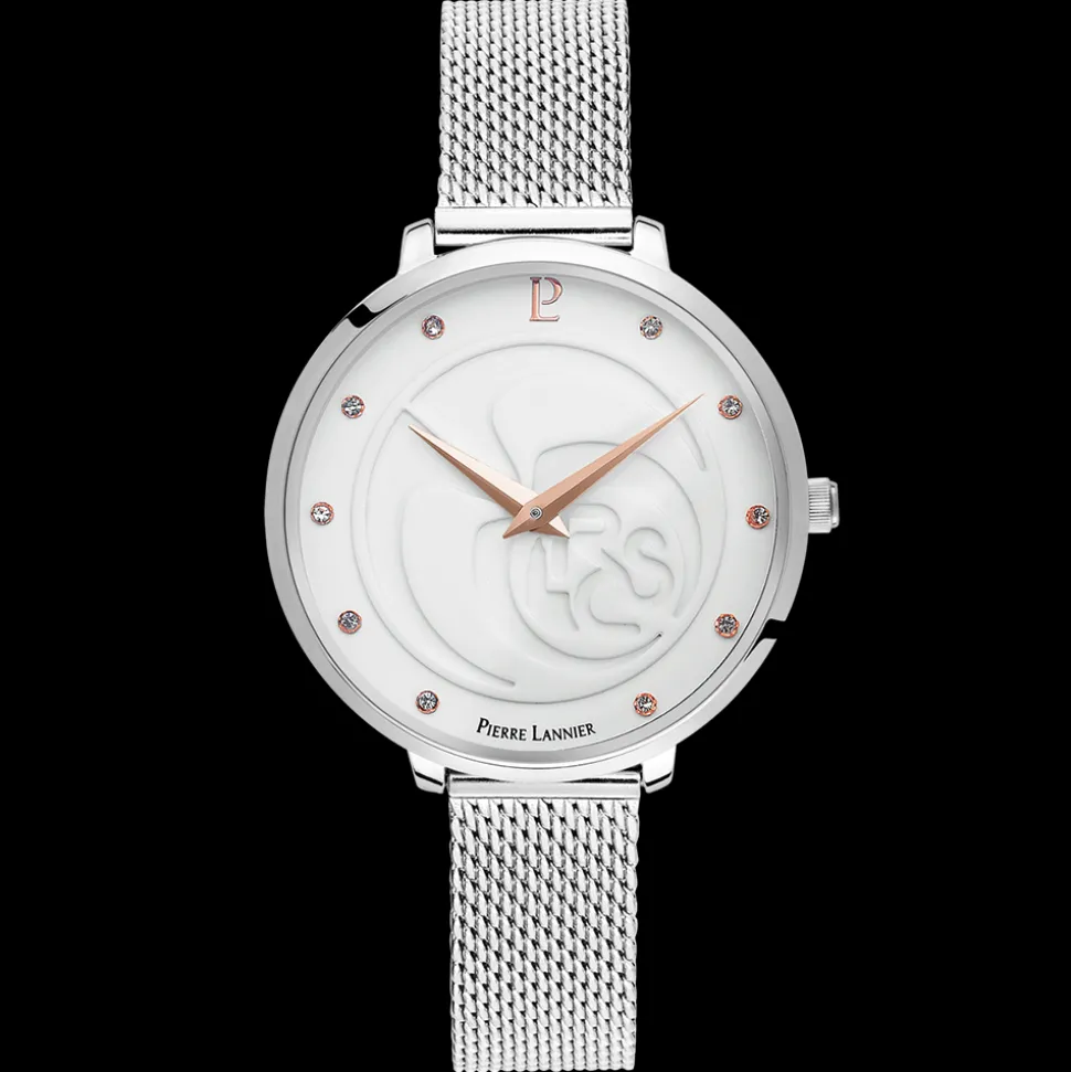 Coffret Femme RCS Cadran Blanc Bracelet Cuir Brun