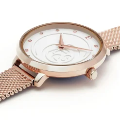 Coffret Femme RCS Cadran Blanc Bracelet Cuir Bleu
