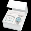 Coffret Femme ROXANE Cadran Bleu Bracelet Acier  Argenté