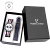 Coffret Homme BARON Argenté Cadran Blanc Bracelet Nylon Multicolore 20 MM