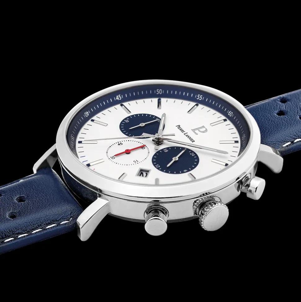 Coffret Homme BARON Argenté Cadran Blanc Bracelet Nylon Multicolore 20 MM