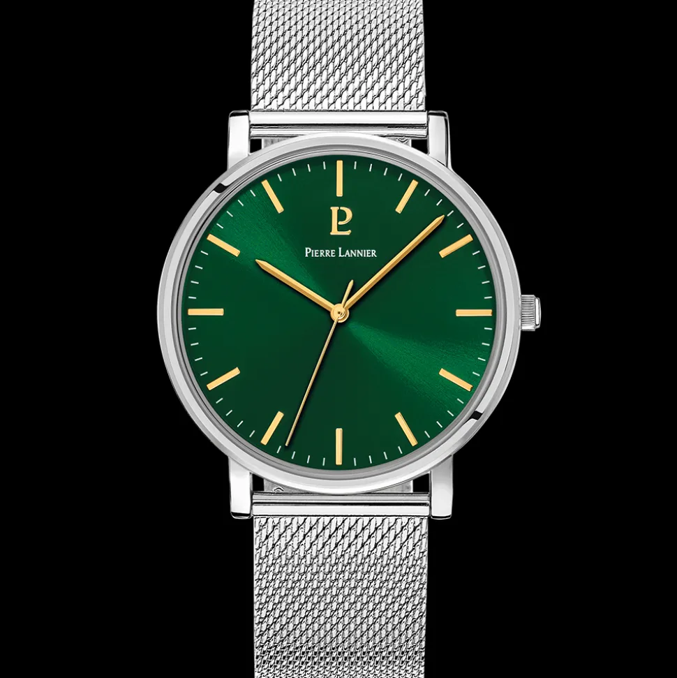 Coffret Homme ESSENTIAL Cadran Vert Bracelet Cuir Brun