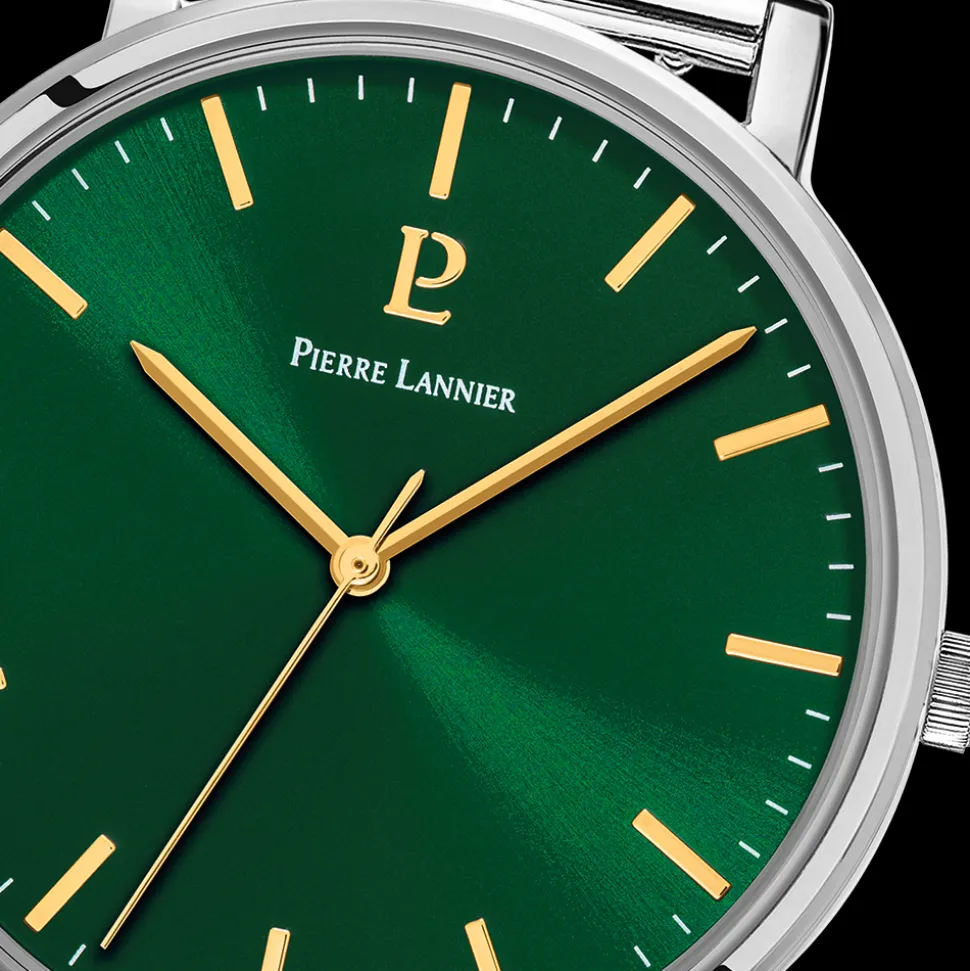 Coffret Homme ESSENTIAL Cadran Vert Bracelet Cuir Brun