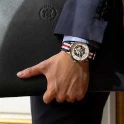 Coffret Homme ÉLYSÉE Argenté Cadran Argenté Bracelet Nylon Multicolore 20 MM