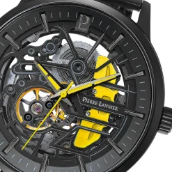 Coffret Homme PADDOCK Cadran Noir Bracelet Cuir Noir