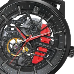 Coffret Homme PADDOCK Cadran Noir Bracelet Acier milanais Noir