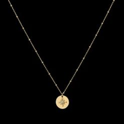 Collier Chaîne Femme PERSEA Acier Doré Cristaux