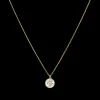 Collier Chaîne Femme TALLIA Acier Doré Nacre Blanche