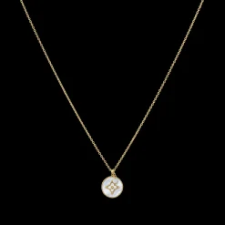 Collier Chaîne Femme TALLIA Acier Doré Nacre Blanche