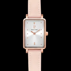 Montre Femme ARIANE Cadran Argenté Bracelet Cuir Rose