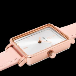Montre Femme ARIANE Cadran Argenté Bracelet Cuir  Rose
