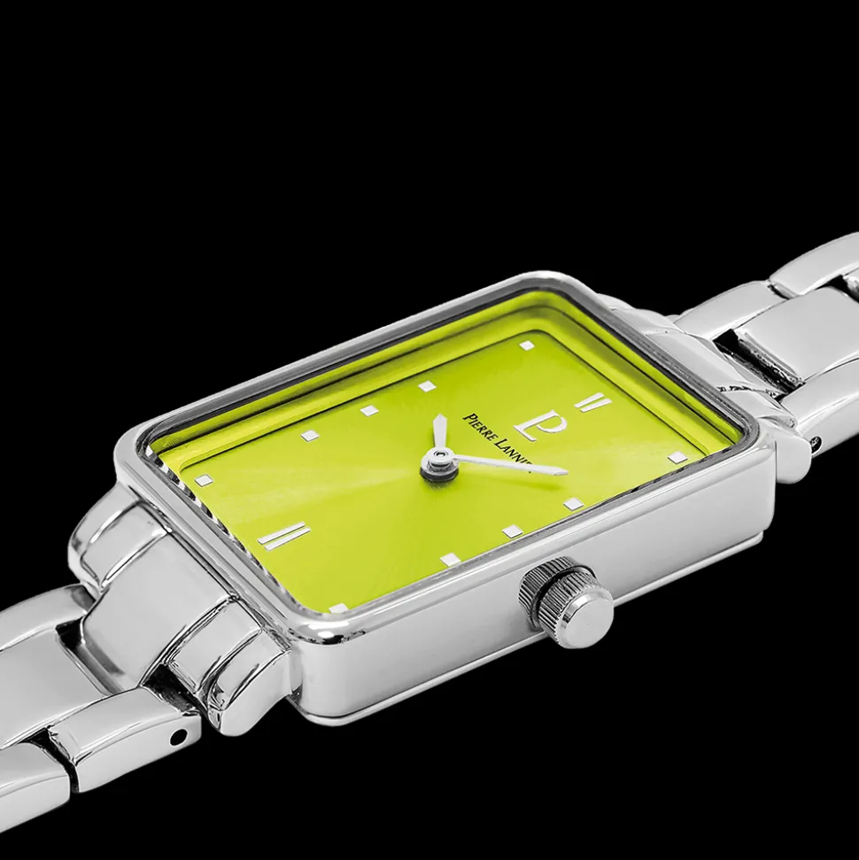 Montre Femme ARIANE Cadran Vert Bracelet Acier Argenté