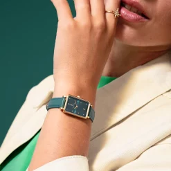 Montre Femme ARIANE Cadran Vert Bracelet Cuir  Vert