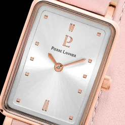 Montre Femme ARIANE Cadran Argenté Bracelet Cuir  Rose