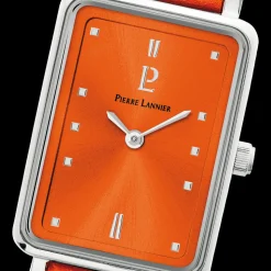 Montre Femme ARIANE Cadran Orange Bracelet Cuir  Orange