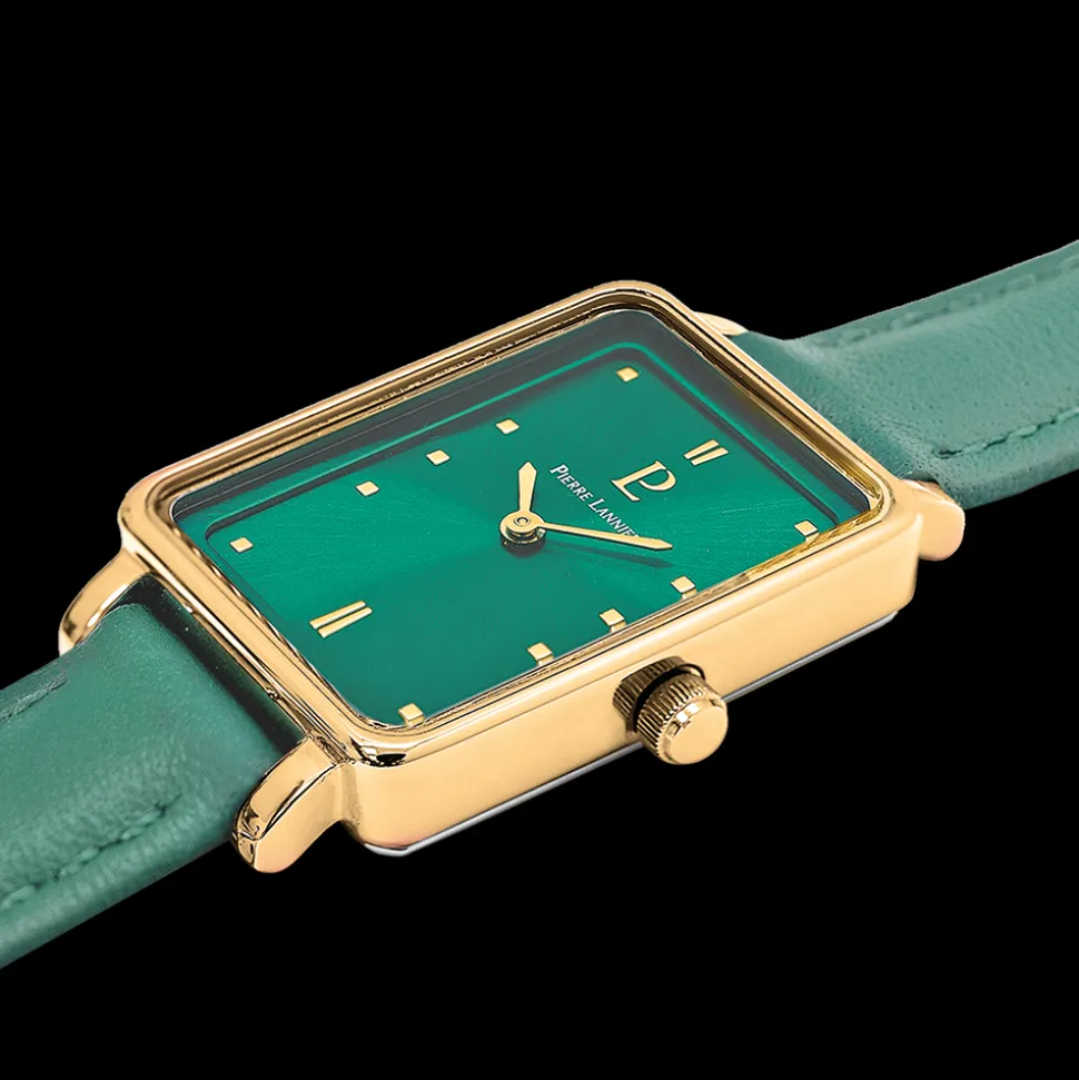 Montre Femme ARIANE Cadran Vert Bracelet Cuir Vert