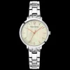 Montre Femme AURA Cadran Blanc Bracelet Acier Argenté