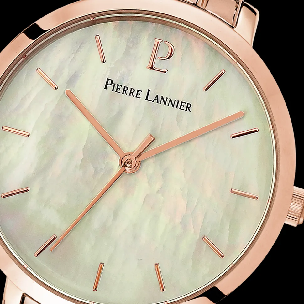 Montre Femme AURA Cadran Blanc Bracelet Acier Doré-rose