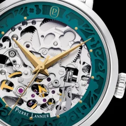 Montre Femme AUTOMATIC Argenté Cadran Vert Bracelet Acier Argenté 14 MM