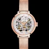 Montre Femme AUTOMATIC Cadran Argenté Bracelet Acier milanais Doré rose