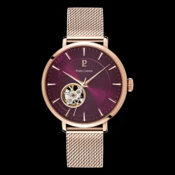 Montre Femme AUTOMATIC Cadran Framboise Bracelet Acier Doré-rose