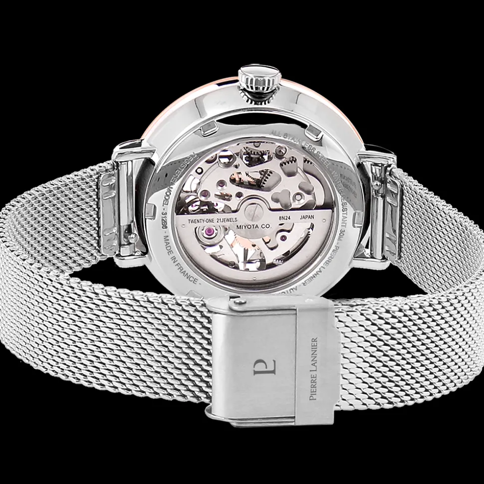 Montre Femme AUTOMATIC Cadran Argenté Bracelet Acier milanais Argenté