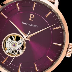 Montre Femme AUTOMATIC Cadran Framboise Bracelet Acier Doré-rose