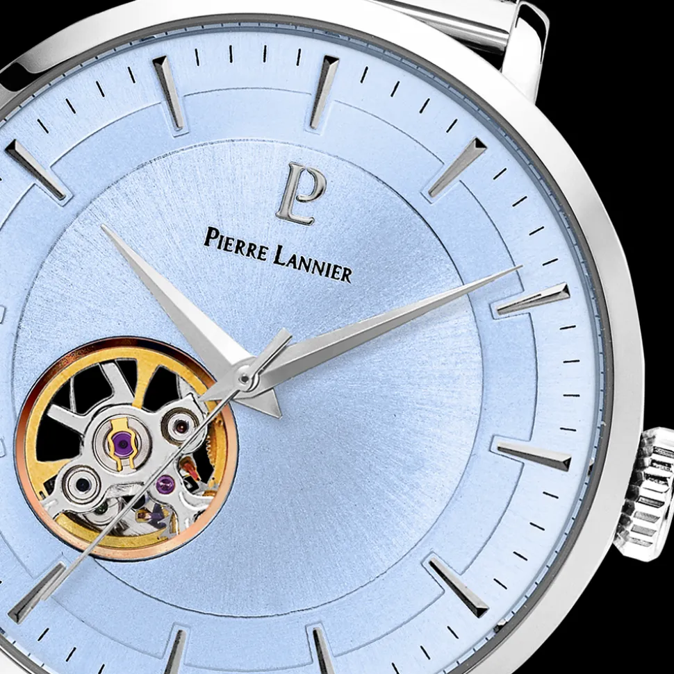 Montre Femme AUTOMATIC Cadran Bleu Bracelet Acier Milanais Argenté