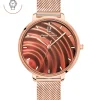 Montre Femme BETTY Cadran Rose Bracelet Acier milanais Doré-rose