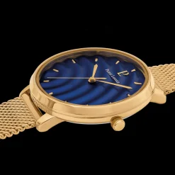 Montre Femme BETTY Cadran Bleu Bracelet Acier milanais Doré