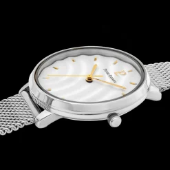 Montre Femme BETTY Cadran Blanc Bracelet Acier milanais Argenté