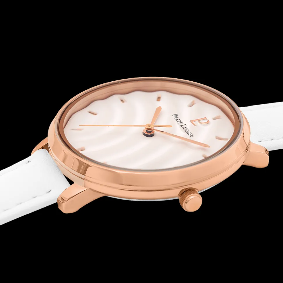 Montre Femme BETTY Cadran Blanc Bracelet Cuir Blanc