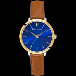 Montre Femme CHOUQUETTE Cadran Bleu Bracelet Cuir Brun