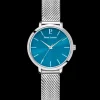 Montre Femme CHOUQUETTE Cadran Bleu Bracelet Acier milanais  Argenté