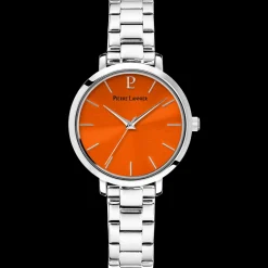 Montre Femme CHOUQUETTE Cadran Orange Bracelet Acier Argenté