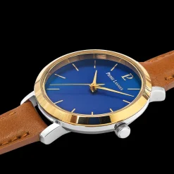 Montre Femme CHOUQUETTE Cadran Bleu Bracelet Cuir Brun