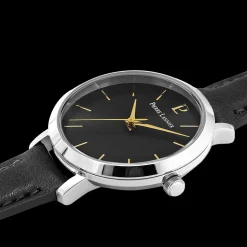 Montre Femme CHOUQUETTE Cadran Noir Bracelet Cuir Noir