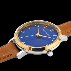 Montre Femme CHOUQUETTE Cadran Bleu Bracelet Cuir Brun
