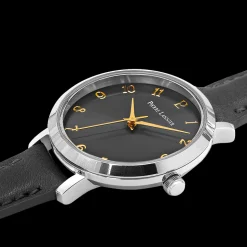 Montre Femme CHOUQUETTE Cadran Gris Bracelet Cuir  Noir