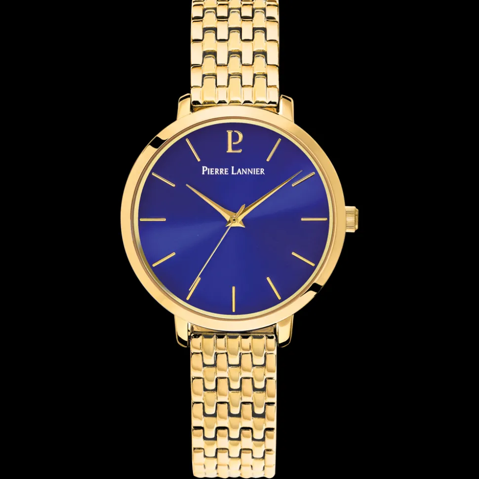 Montre Femme CHOUQUETTE Doré Cadran Bleu Bracelet Acier Doré 12 MM