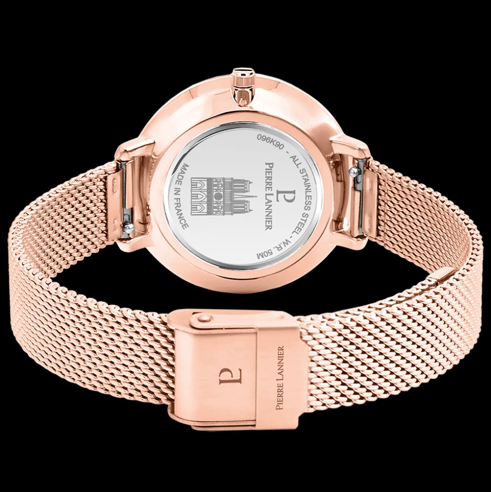 Montre Femme COEUR BATTANT Doré-rose Cadran Blanc Bracelet Acier milanais Doré-rose 12 MM