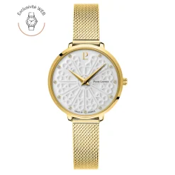 Montre Femme COUTURE Doré Cadran Blanc Bracelet Acier milanais Doré 12 MM